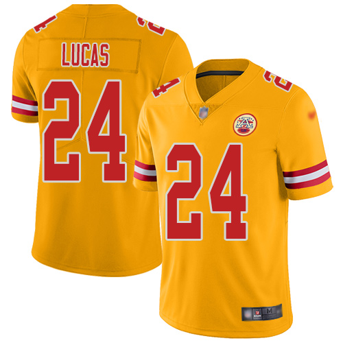 Men Kansas City Chiefs 24 Lucas Jordan Limited Gold Inverted Legend Football Nike NFL Jersey